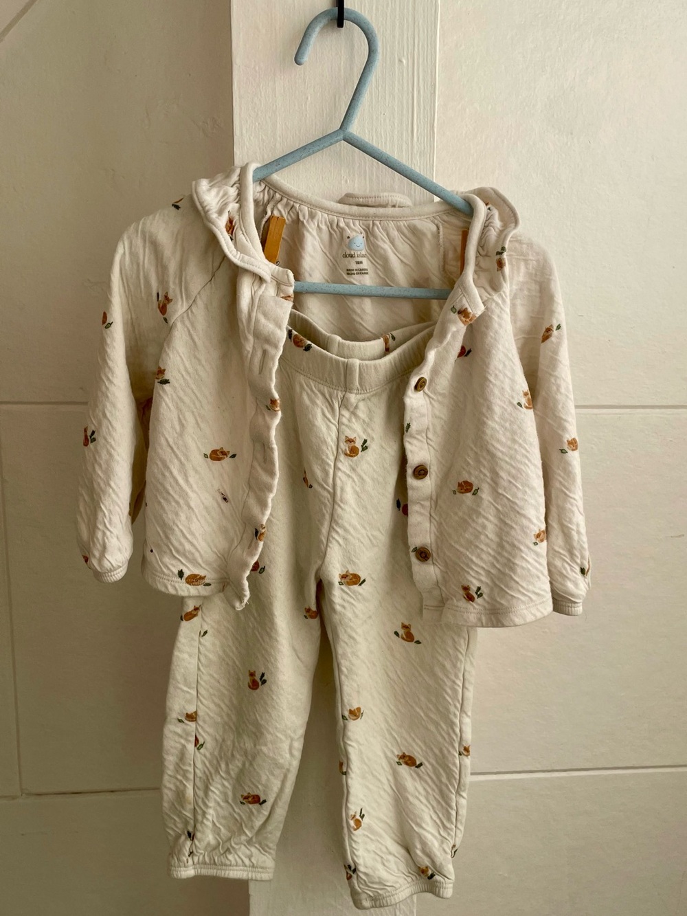 Cream Foxes Cotton Kids Lounge Set